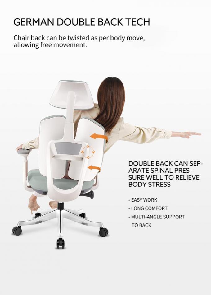 Posture Leather Adjustable Office Chair For Bad Back Adaptive Spring