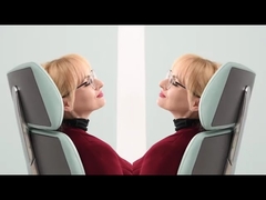 PU Ergonomic Leather Office Chair Executive Gray Swivel Desk Type fixed armrest