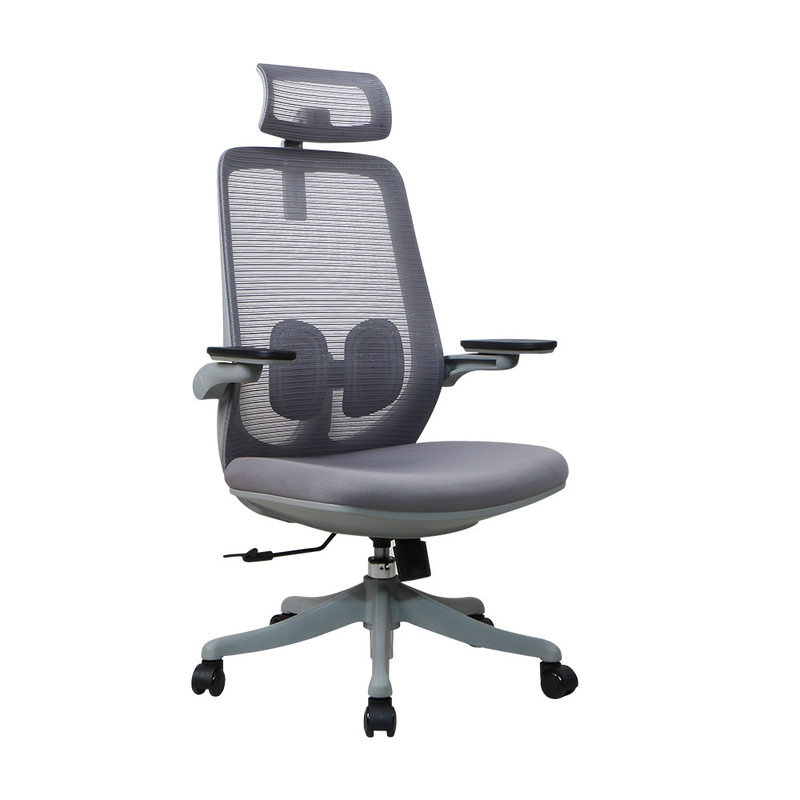 Grey High Back Ergonomic Desk Chair Mesh Ergo Office Chair With Class 4 Gas Lift Nylon Base